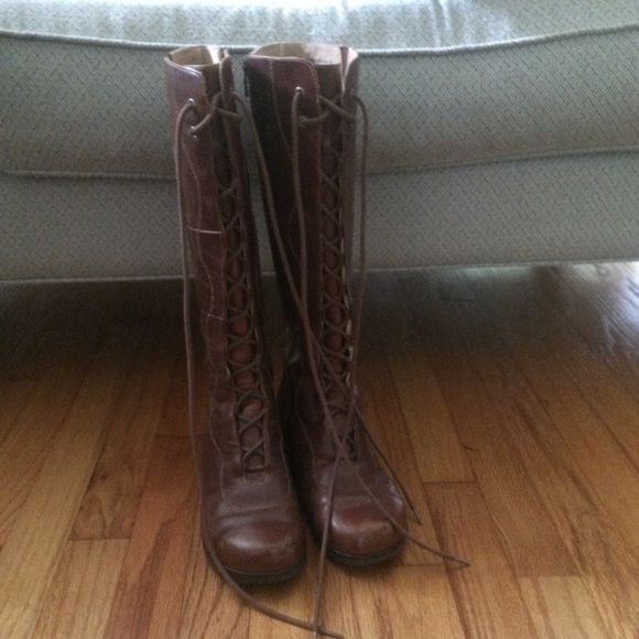 Dansko Brown Lace Up Boots - Picture 1 of 12
